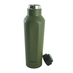 Láhev šestihranná MILITARY izolovaná  NEREZ 500ml ZELENÁ